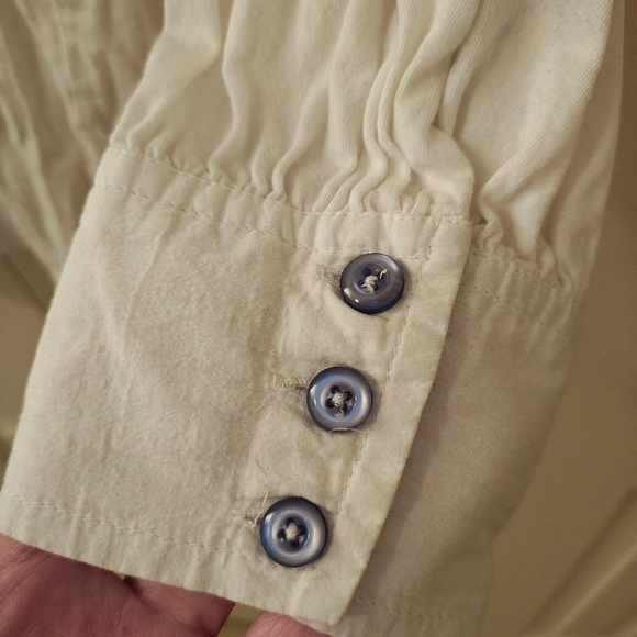 Free People White Boho Snap Up Tunic Top - Picture 7 of 15